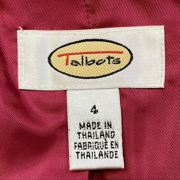 Talbots Tweed Wool Coat Jacket Womens Size 4 Coral Retro Classic Traditional - Picture 13 of 14